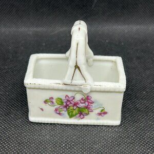 Miniature porcelain basket